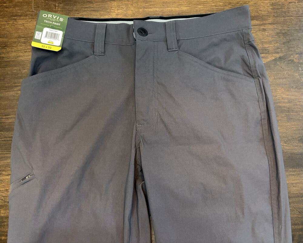 E14 Orvis Men's Tech Pants Asphalt Gray Size Mens 32 X 32 New With Tags Stretch